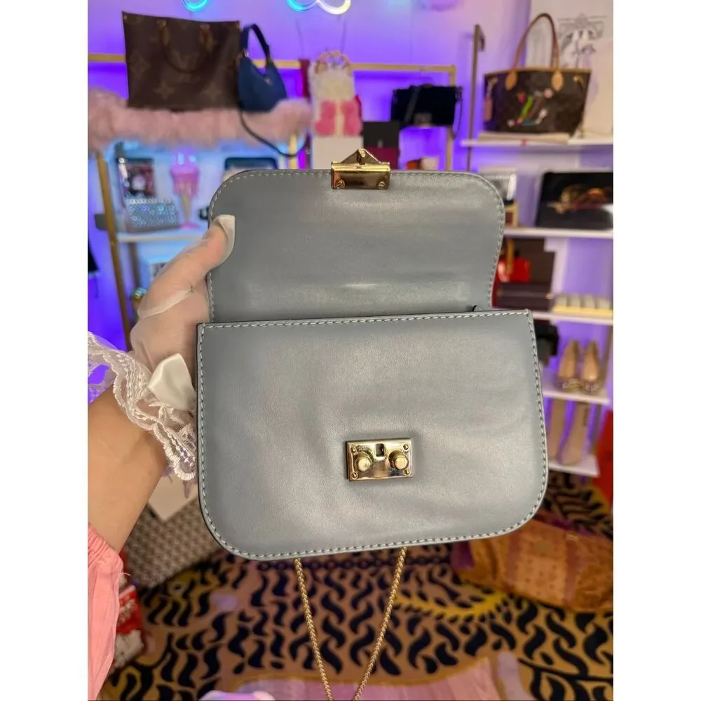 Valentino Garavani Rock Stud Blue Gray Crossbody/Shoulder 2 way Bag